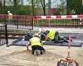 Aanleg bij spoorrails